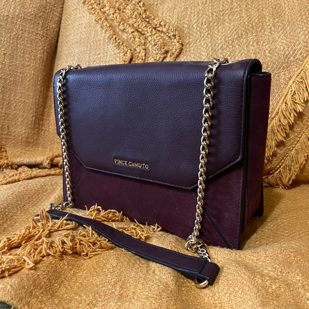 Vince Camuto Burgundy Chain Shoulder Bag